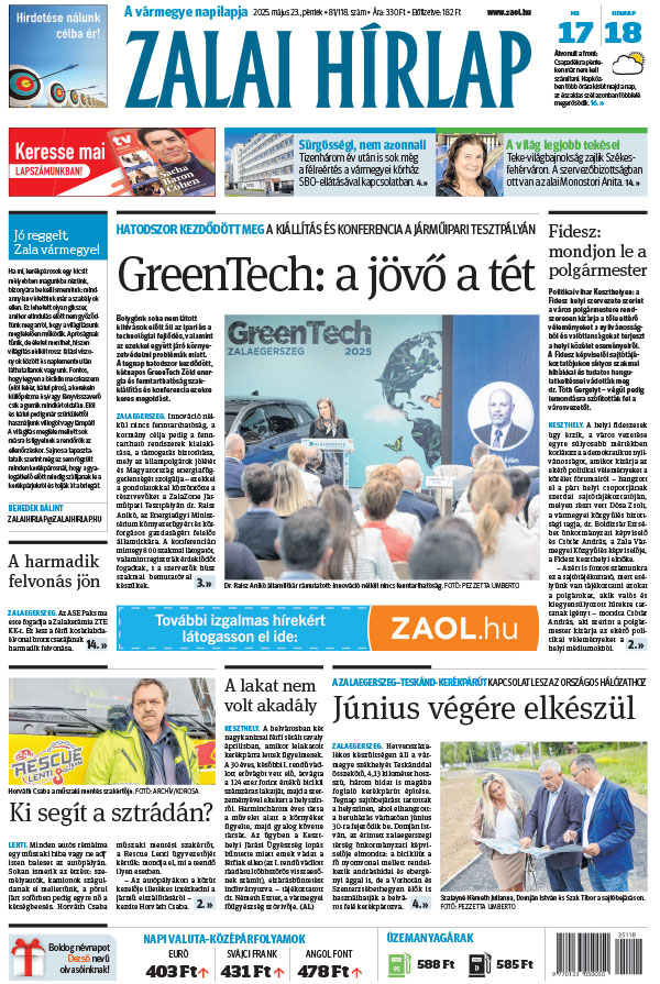 Lapszám: 2025.05.23. + melléklet