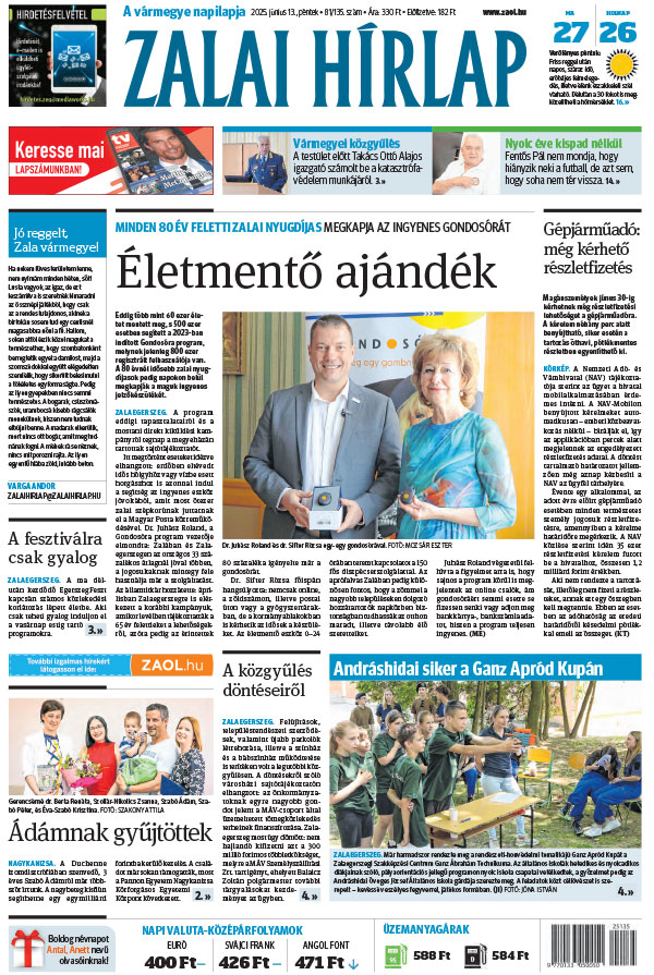 Lapszám: 2025.06.13. + MELLÉKLET