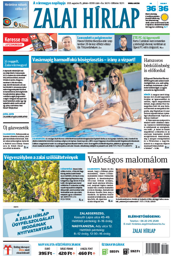 Lapszám: 2025.08.15. + MELLÉKLET