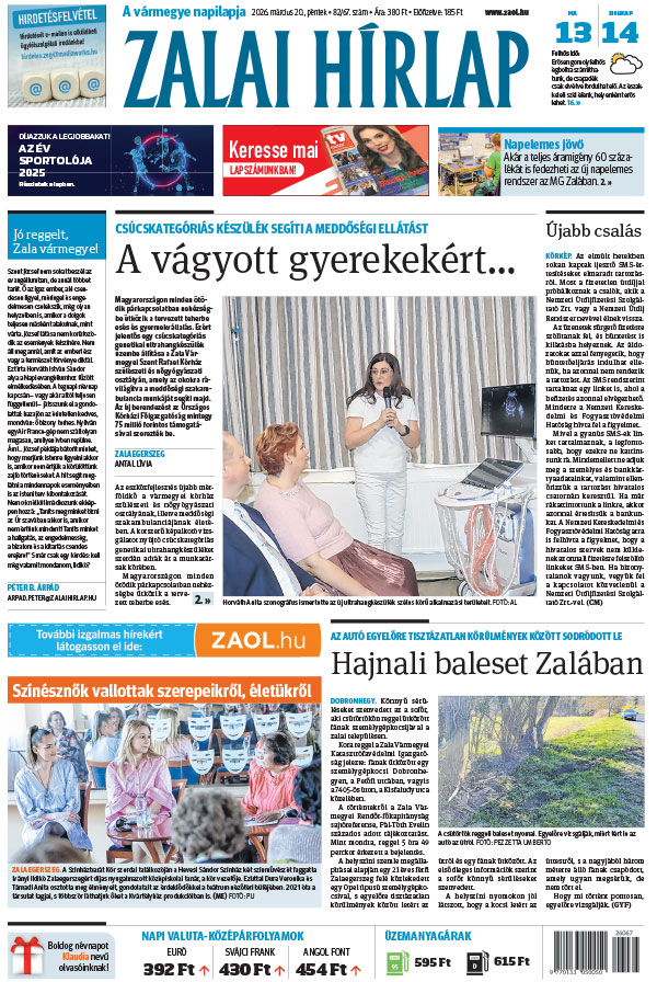 Lapszám: 2026. 03. 20. + MELLÉKLET