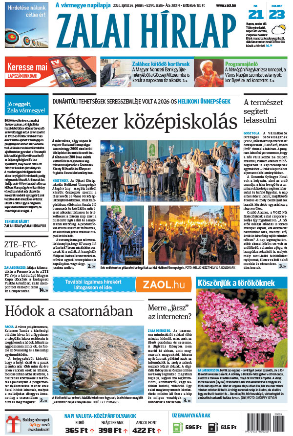 Lapszám: 2026. 04. 24. + MELLÉKLET