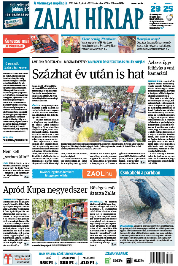 Lapszám: 2026. 06. 05. + MELLÉKLET
