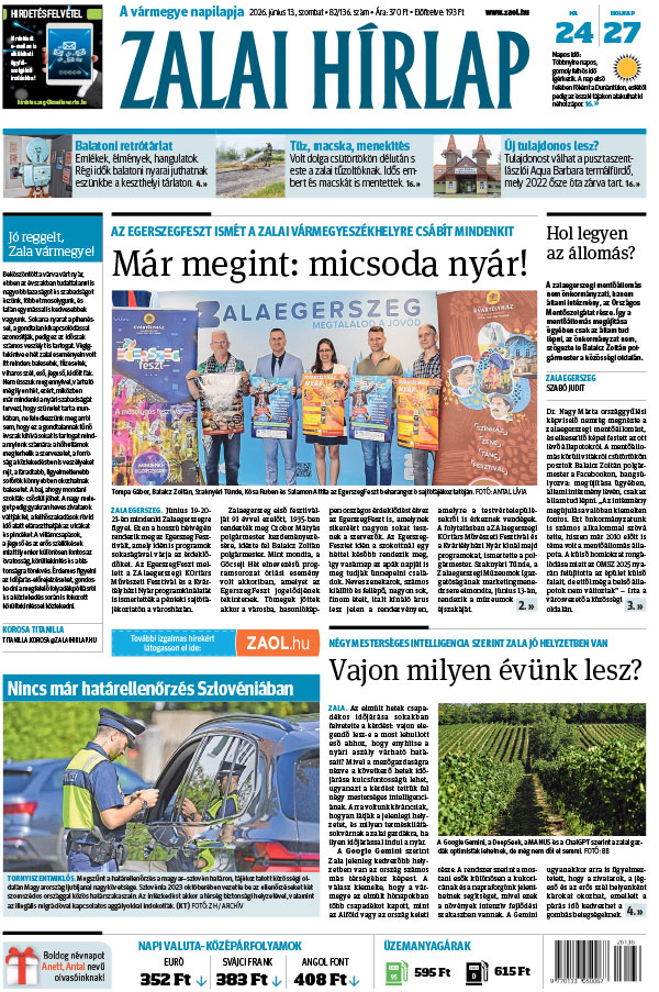 Lapszám: 2026. 06. 13.