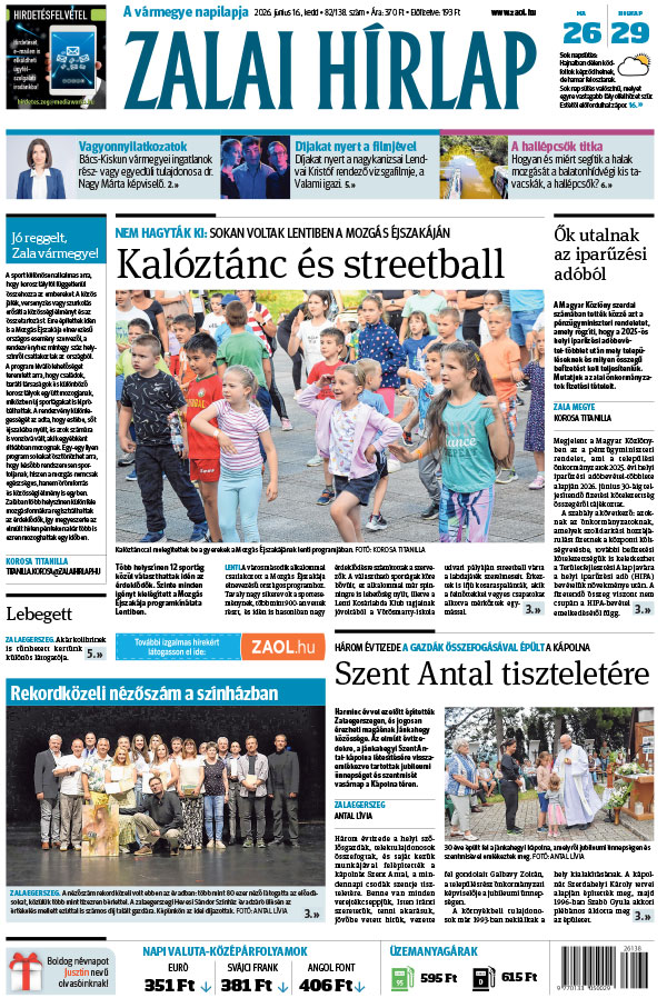 Lapszám: 2026. 06. 16.