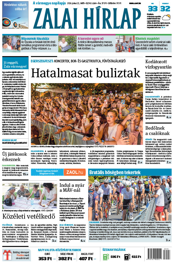 Lapszám: 2026. 06. 22.