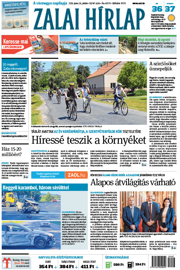 Lapszám: 2026. 06. 26. + MELLÉKLET